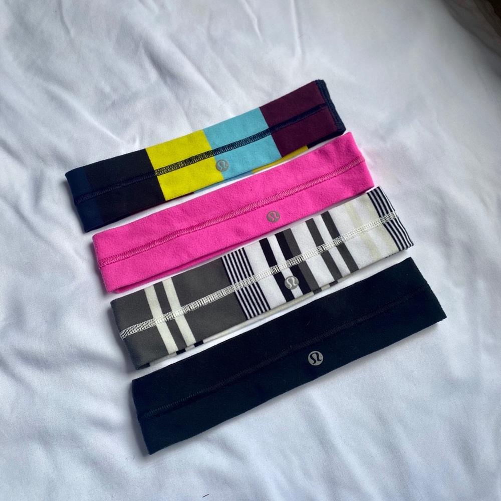 Four Lululemon headbands